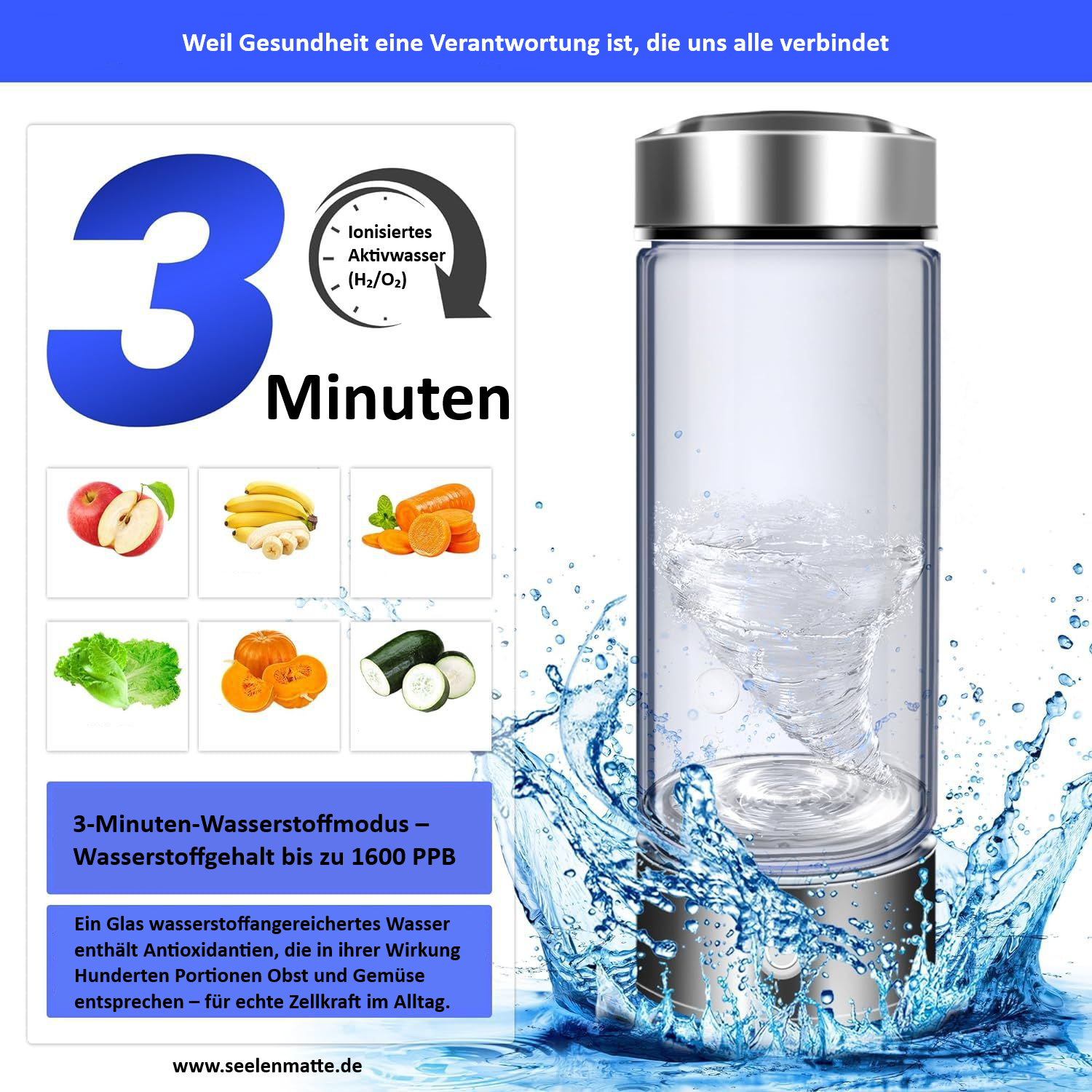 Trink dich wach – mit der tragbaren Wasserstoffflasche