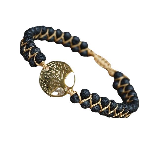 African Turquoise Woven Armband „Tree of Life“ – doppellagig, handgefertigt