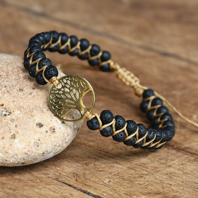 African Turquoise Woven Armband „Tree of Life“ – doppellagig, handgefertigt