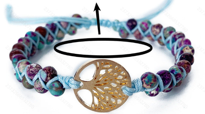 African Turquoise Woven Armband „Tree of Life“ – doppellagig, handgefertigt